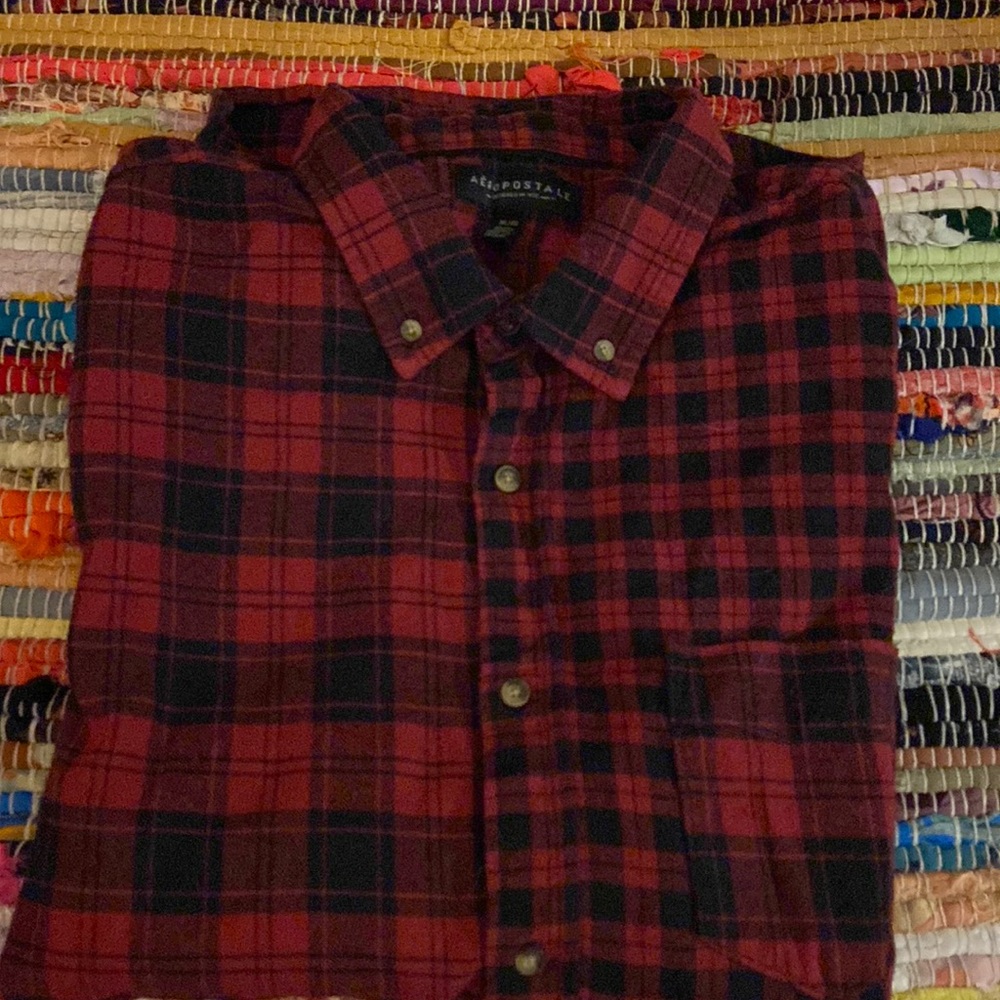 Aeropostale xl mens red flannel shirt. Red and black flannel